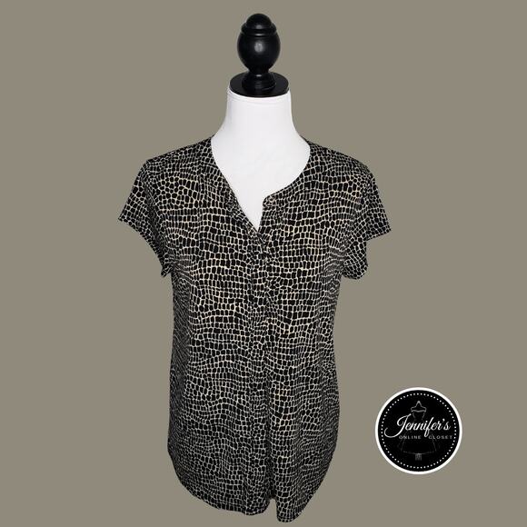Dana Buchman Women's Short Sleeve Animal Print Top Size M - Picture 1 of 5